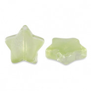 Abalorio de cristal 13mm Estrella - Verde claro
